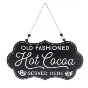 Black & White Hot Cocoa Metal Sign